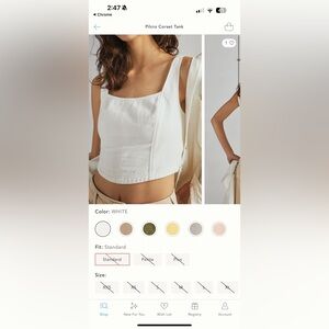 Pilcro/Anthropologie Corset Tank White size Medium